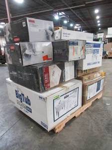 lot 333 image: WHOLESALE MIXED PALLET OF LAUNDRY SINKSTUBS AND BATHROOM REMODEL