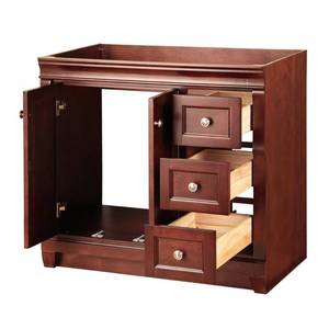 lot 108 image: Home Decorators Collection Naples 37 in. W x 22 in. D BathVanity Cabinet in Tobacco, NATA3621D-SST - Cabinet Only