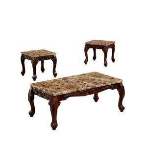 lot 121 image: Williams Home Furnishings Lechester 3-Piece Traditional Style Table Set in Dark Oak and Ivory - SCRATCH AND DENT - MISSING LEGSHARDWARE.