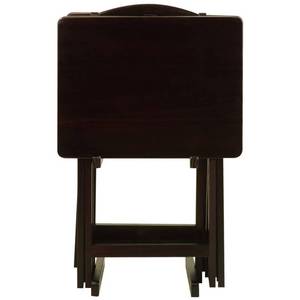 lot 134 image: Casual Home 5-Piece Espresso Foldable Tray Table 660-44