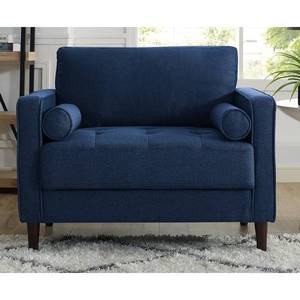 lot 143 image: Lifestyle Solutions Lillith Mid Century Modern Chair in Navy Blue, LK-LGFSP1GU3051 - Broken Leg and needs cleaning (warehouse dust).