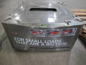 lot 148 image: LG Sidekick 1-cu ft 27-in Pedestal Washer In Grey WD100CV Untested - SLIGHT SCRATCH AND DENT, ELECTRONICS WORK