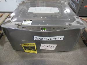 lot 149 image: LG Sidekick 1-cu ft 27-in Pedestal Washer In Grey WD100CV Untested - SLIGHT SCRATCH AND DENT, ELECTRONICS WORK