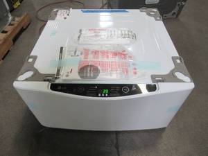 lot 151 image: LG Sidekick 1-cu ft 27-in Pedestal Washer In White WD100CW Untested - SLIGHT SCRATCH AND DENT, ELECTRONICS WORK