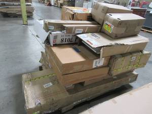 lot 401 image: WHOLESALE MIXED PALLET OF MISCELLANEOUS FURNITURE, BUILDING MATERIALS AND MORE