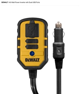DEWALT 140-Watt Power Inverter with Dual USB, 1000-Watt Power Inverter AND 1400 Peak Amp Jump Starter with Digital Compressor. SEE PICS