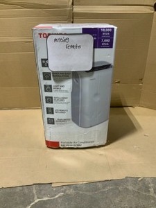 TOSHIBA 10,000 BTU (7,000 BTU, DOE) 115-Volt Portable Air Conditioner with Dehumidifier Function and Remote Control in White. SEE PICS