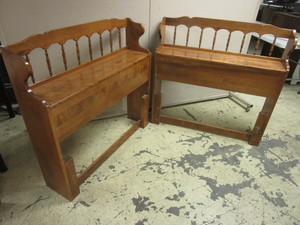 lot 507 image: ETHAN ALLEN EARLY AMERICAN BED HEADBOARDS, CRAFTED OF SOLID MAPLE AND BIRCH