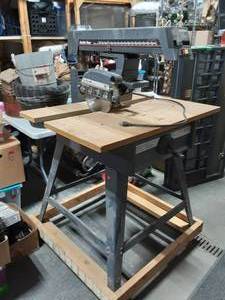 Craftsman 10 Radial Saw With Metal Stand & Heavy Duty 2x4 Rolling Frame