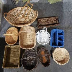 Large Assortment Of Wicker Baskets