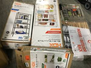 PALLET OF ASSORTED  Wire Shelving Units Original CUSTOMER RETURN SEE PICS