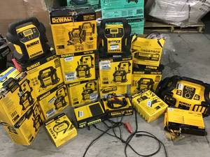 Pallet of Assorted Dewalt Portable Power Jumper Box charger and inverter CUSTOMER RETURNS SEE PICTURES