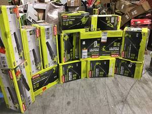 Pallets with Assorted Ryobi outdoors tools online returns see the pictures