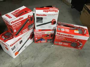 Pallets withs Homelite outdoors blower costumer returns