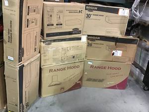 Pallets with Assorted Range Hood original costumer returns