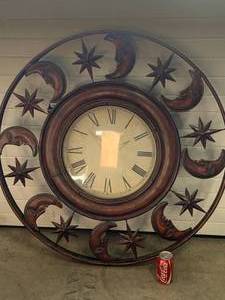 lot 35 image: 39 Inch Tall Madison Clock Company Moon Sun