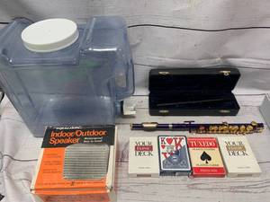 lot 77 image: Water Jug Speaker Cards And Instrument