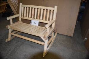 lot 8 image: CASTLECREEK 2-Seat Wooden Rocking Bench