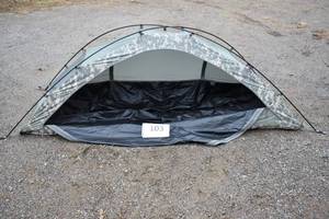 lot 95 image: U.S. Military Surplus Improved Combat Shelter Tent, 1 person, Used