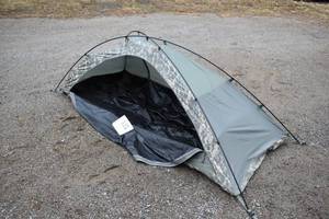 lot 101 image: U.S. Military Surplus Improved Combat Shelter Tent, 1 person, Used