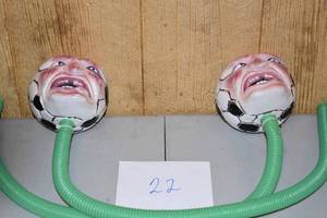 lot 211 image: Beer Bong Funnel Guzzler Cup Glass With Hose Barware Drinking Party Game Soccer Head 29.5 NEW