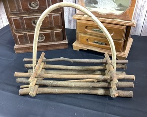 lot 2067 image: Old Jewelry Boxes & Basket