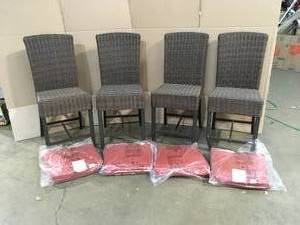Lot of 4 Wicker Patio Outdoor Chairs see pictures not used