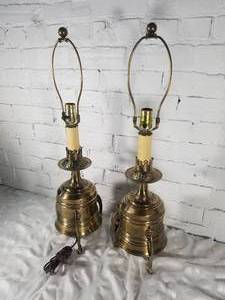 lot 81 image: Amazing Vintage Brass Lamps