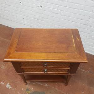 lot 94 image: Woven Drawers Nightstand by Stanley Furniture