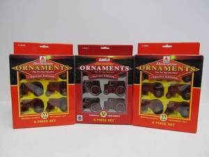 3 Brand New Sets of Classic Case IH Farmall etc Tractor Ornaments