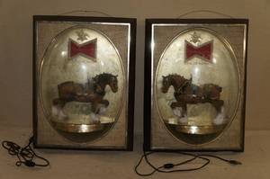 Vintage Budweiser Clydesdale Dome Lights