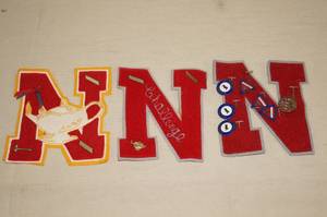 Vintage School Letters with Pins