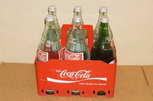 Vintage Pop Bottles with Carrier