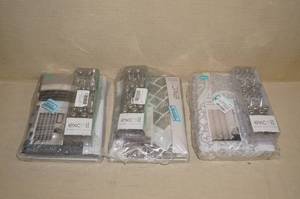 3 Shower Curtains with Hooks and Mats
