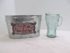 lot 163 image: Coca Cola pitcher, basket