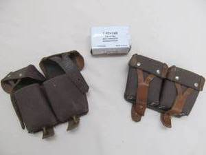 lot 191 image: Ammo, leather ammo case