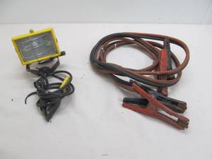 lot 224 image: Booster cables, work light