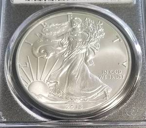 2015 AMERICAN SILVER EAGLE 1 TROY OZ. .999 FINE SILVER MS69 PCGS