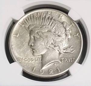 1921 PEACE SILVER DOLLAR HIGH RELIEF XF45 NGC