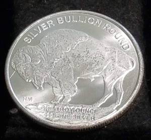 1 TROY OZ. .999 FINE SILVER INDIAN BUFFALO DESIGN