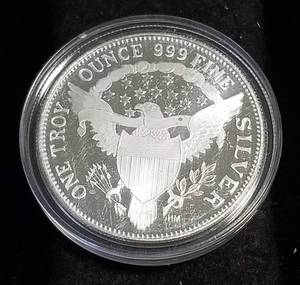 1 TROY OZ. .999 FINE SILVER 1964 KENNEDY DESIGN IN AIRTITE