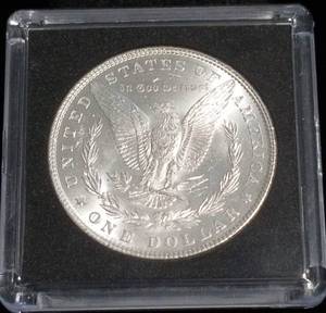 1882 MORGAN SILVER DOLLAR BU BLACK CASE