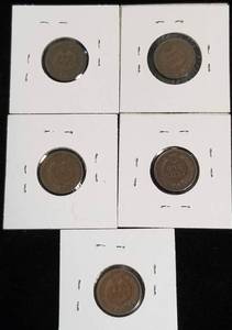 5 INDIAN HEAD CENT 1900 1902 1903 1904 1905