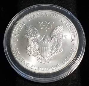 2001 AMERICAN SILVER EAGLE 1 TROY OZ. .999 FINE SILVER IN AIRTITE