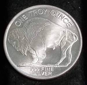 1 TROY OZ. .999 FINE SILVER INDIAN BUFFALO DESIGN
