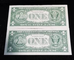 2 CONSECUTIVE SERIAL US BLUE SEAL 1957 FEDERAL RESERVE NOTES