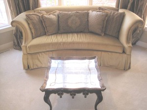 Elegant and comfortable Gold Velvet Sofa.