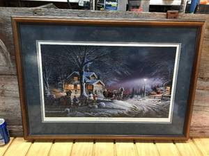 lot 1 image: Terry Redlin Winter Wonderland Signed and Numbered Framed Print