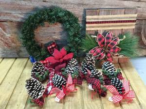 lot 48 image: Hand Crafted Holiday-Winter-Seasonal Hanging Decor