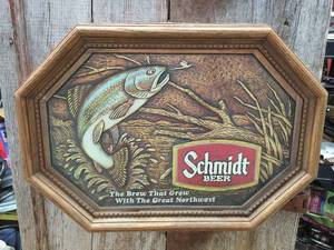 lot 67 image: Vintage Schmidt Beer Trout Sign